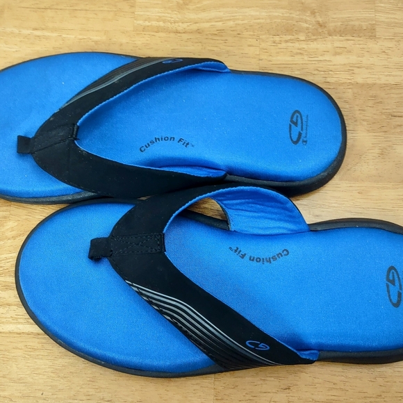 Champion Kids Blue and Black Flip Flops - Picture 1 of 6